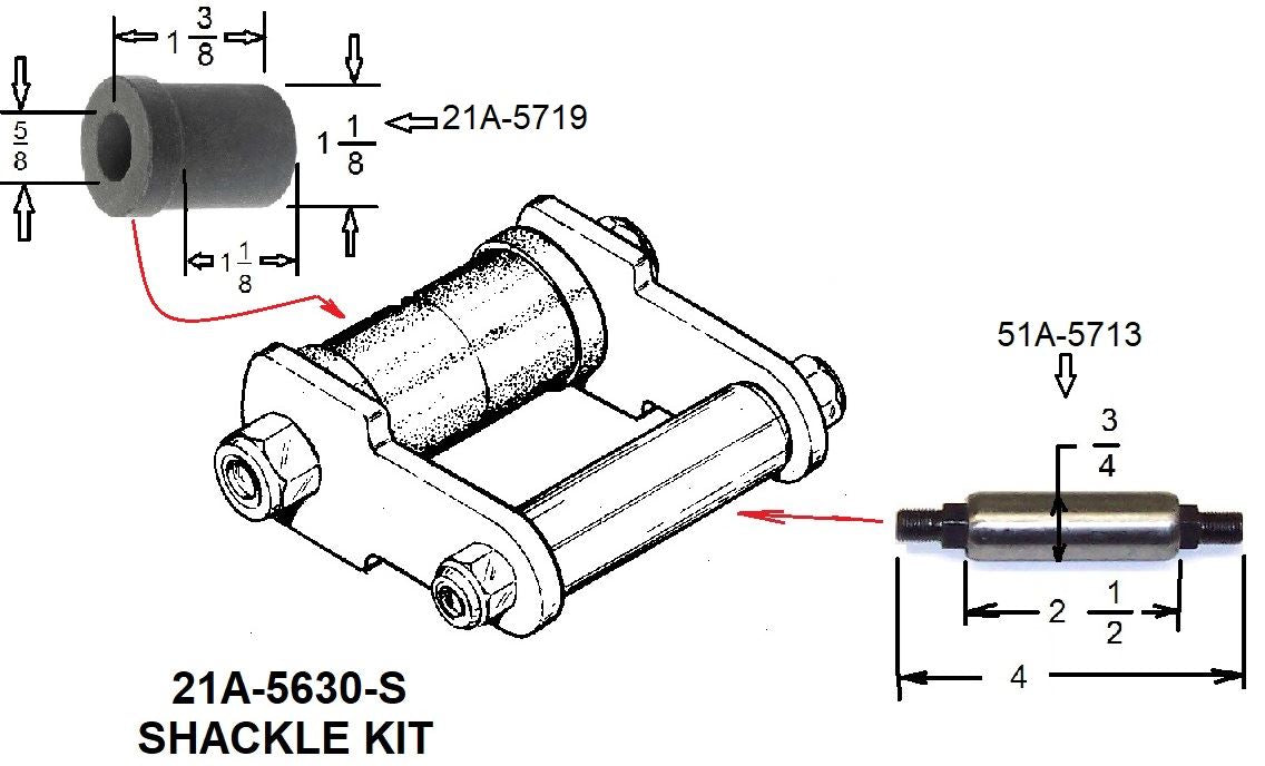 21A-5630 Rear Spring Shackle Kit 1942-48
