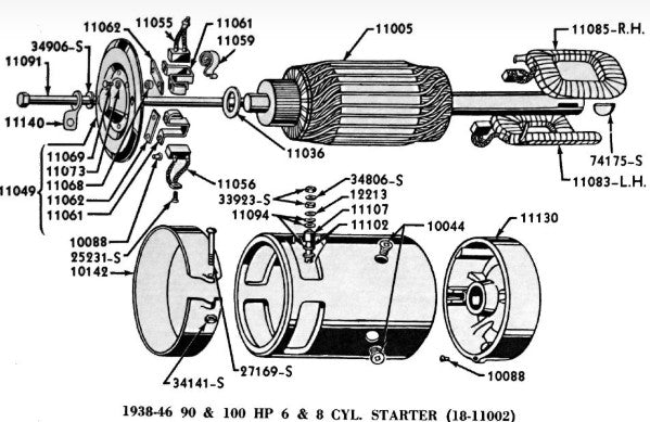 B-11059 Starter Motor Brush Spring 1928-61