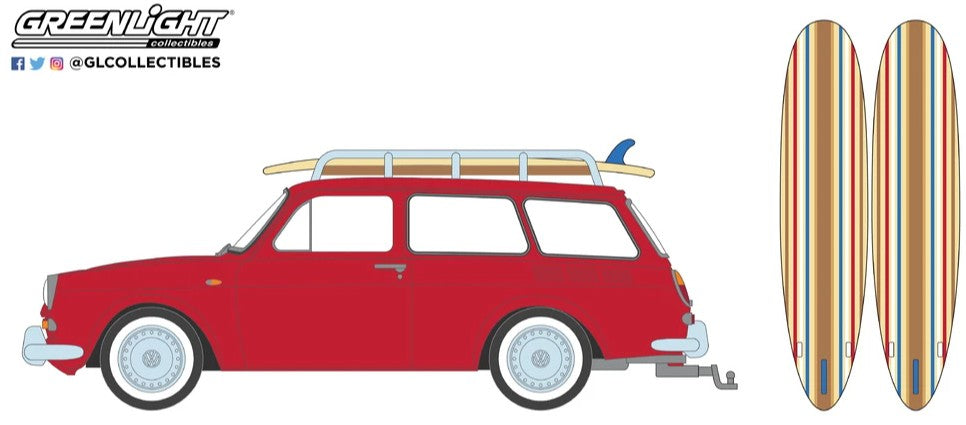 1:64 1962 Volkswagen Type 3 Squareback with Surfboards