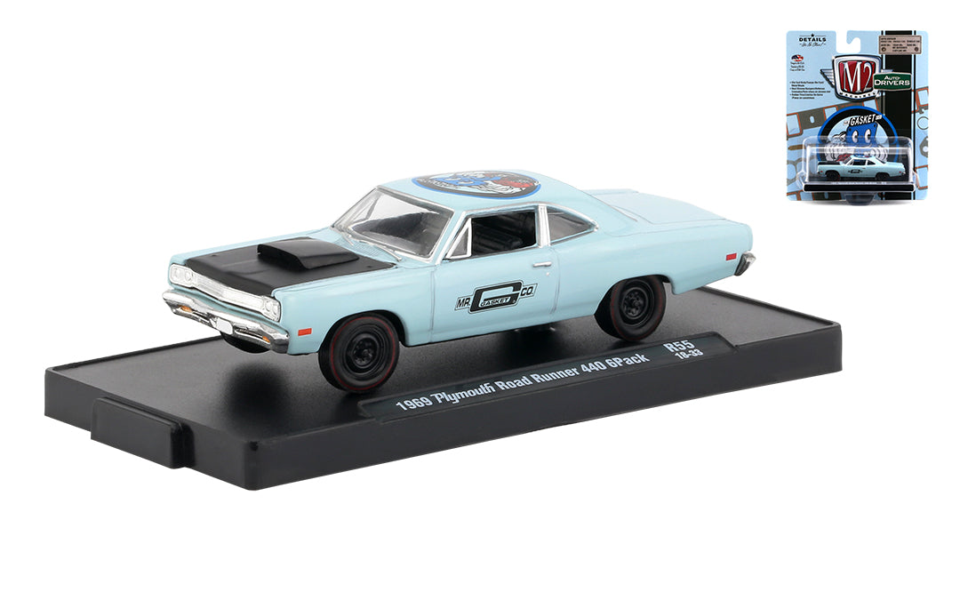 Release 55 - 1969 Plymouth Road Runner 440 6-Pack Die Cast Model
