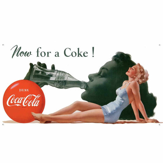 Now for a Coke - Drink Coca-Cola Rectangle Tin Sign