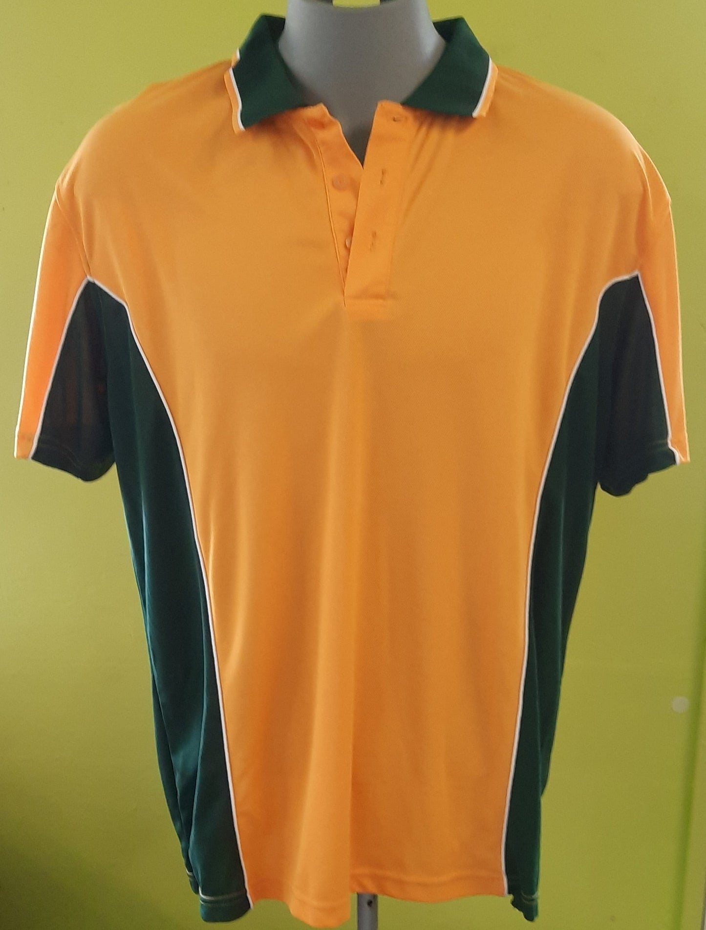 Studebaker Polo Shirt - Gold/Green (breathable)