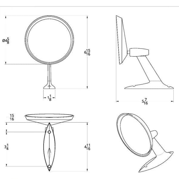 Exterior Guard Mirror 1952-56