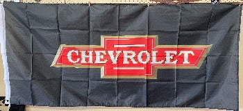 Chevrolet Red Bowtie on Black Flag