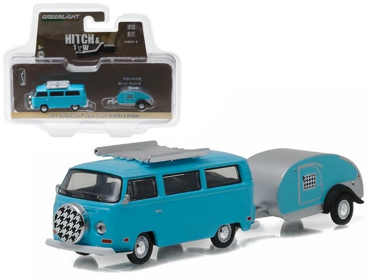 1:64 1972 Volkswagon Type 2 & Teardrop Trailer