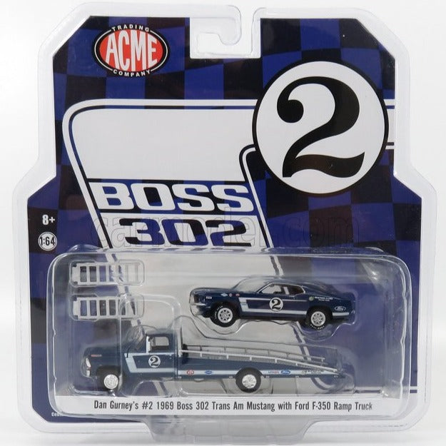 1:64 1969 Boss 302 Trans Am Mustang with Ford -F350 Ramp Truck
