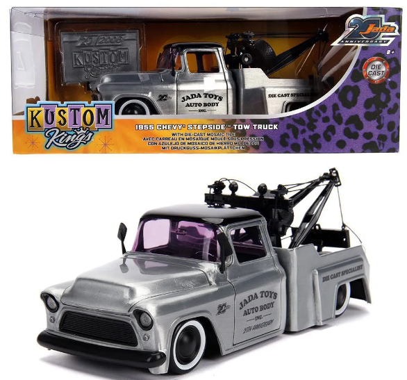 1:24 1955 Chevy Stepside Tow Truck Die Cast Model