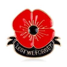 ANZAC Red/Black Poppy Hat Pin - Lest We Forget