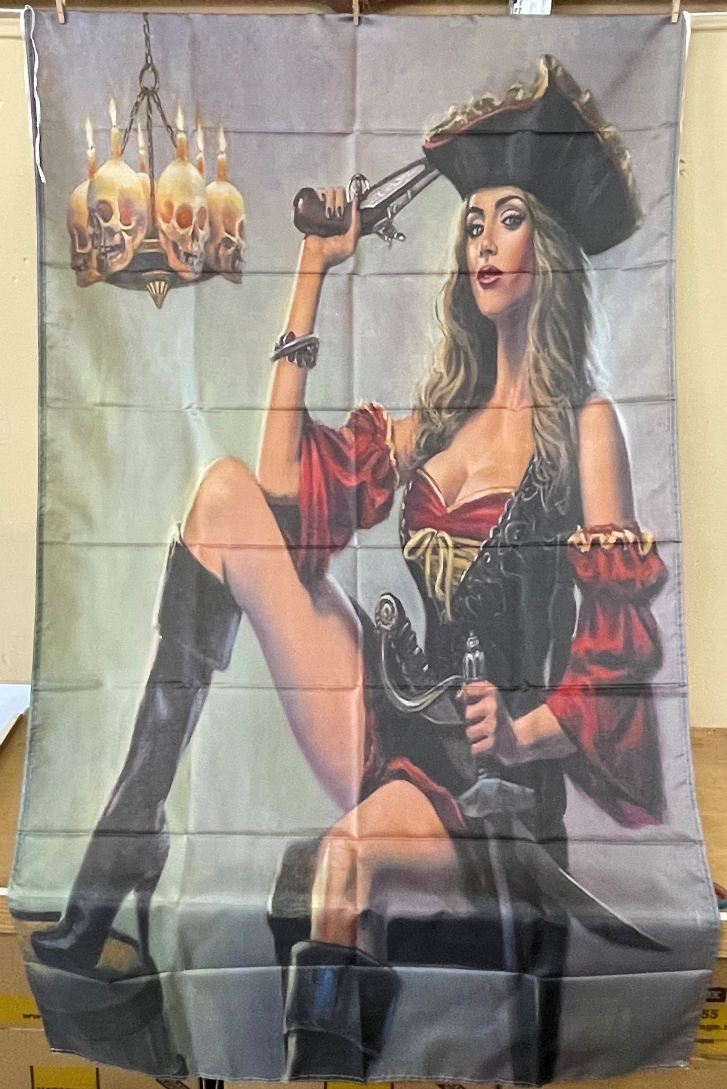 Pirate Wench Sitting Flag