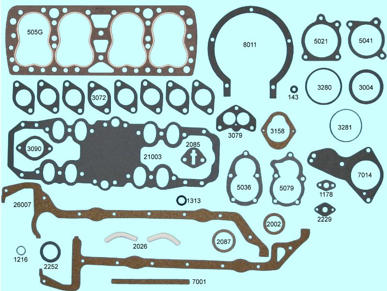 91A-6051G-SET Engine Head Gasket Set Graphite - 24 Stud 1938-47