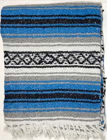 Turquoise Heavy Duty Mexican Falsa Blanket