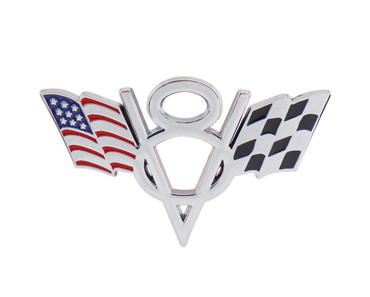 V8 Flag Bonnet/Hood Emblem