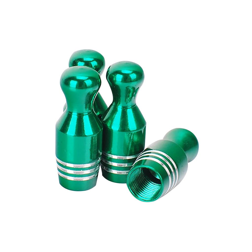 Bowling Pin Valve Caps Green (aluminium) Ajay's Ford V8 Parts