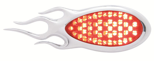 Tail light lens with flamed bezel