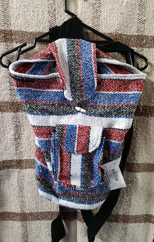 Mexican Back Pack - Red, White and Blue