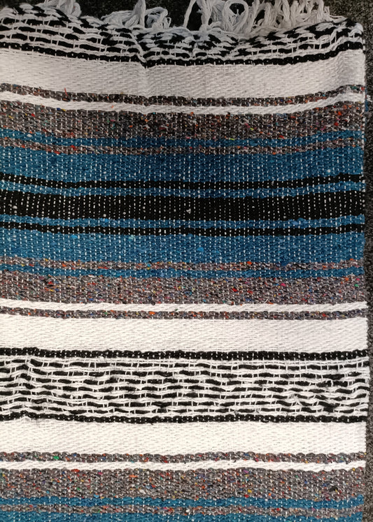 Teal/Turquoiseii Mexican Falsa Blanket
