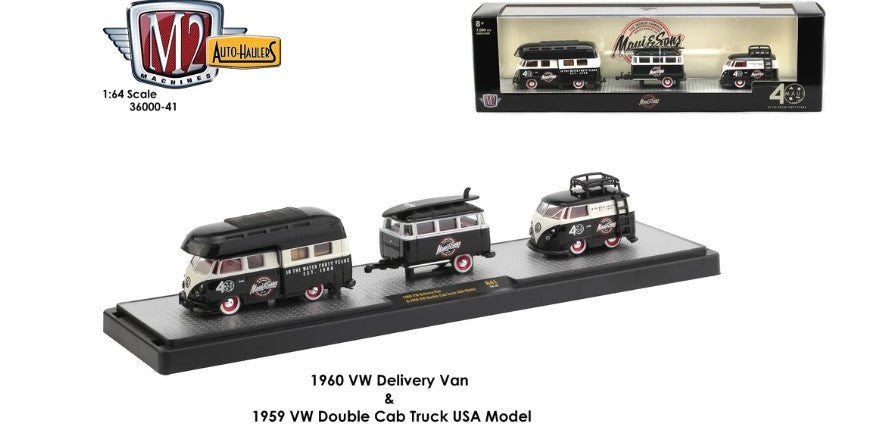 1:64 1960 VW Delivery Van & 1959 VW Double Cab Truck USA Model