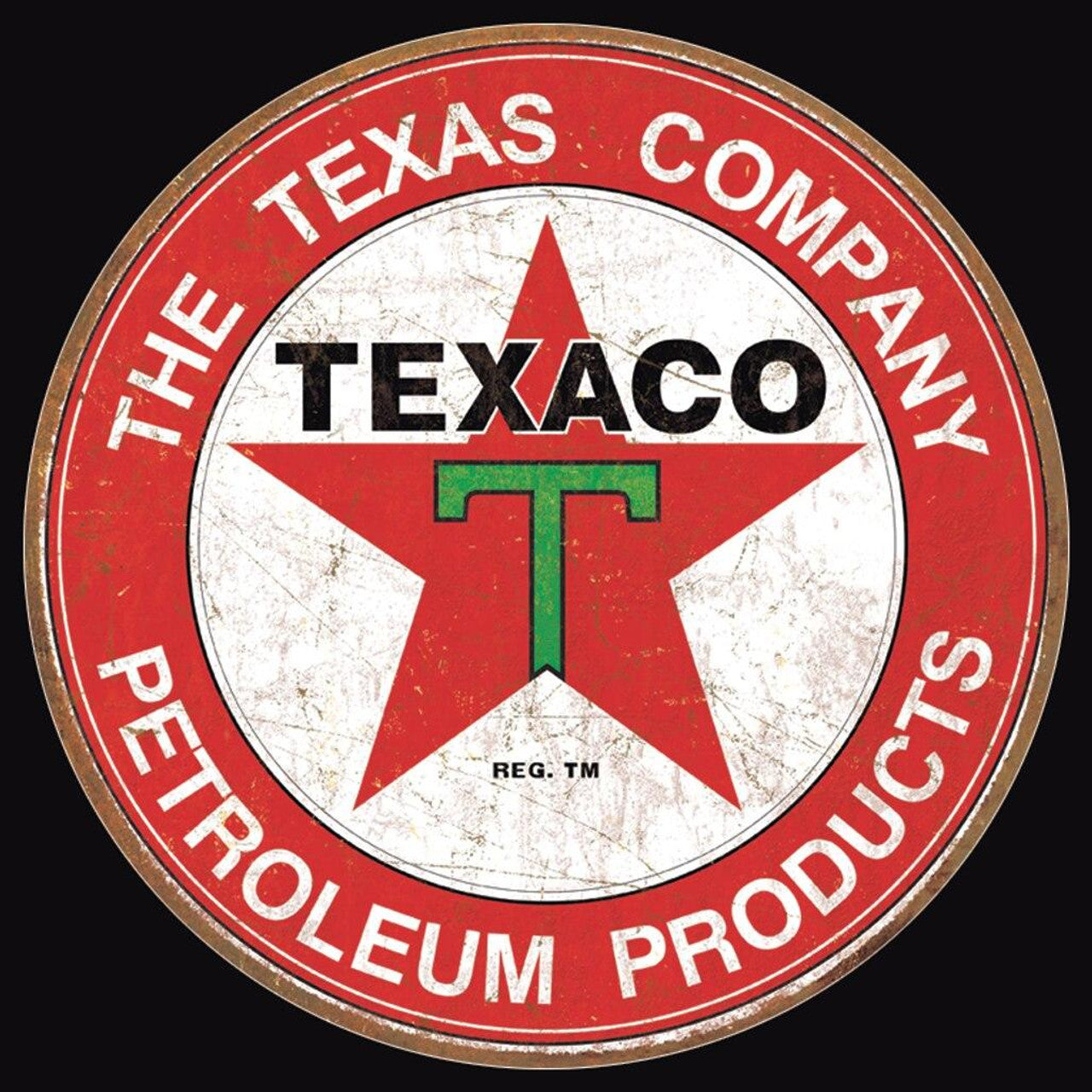 Texaco Red Round Aluminium Sign (2 options)