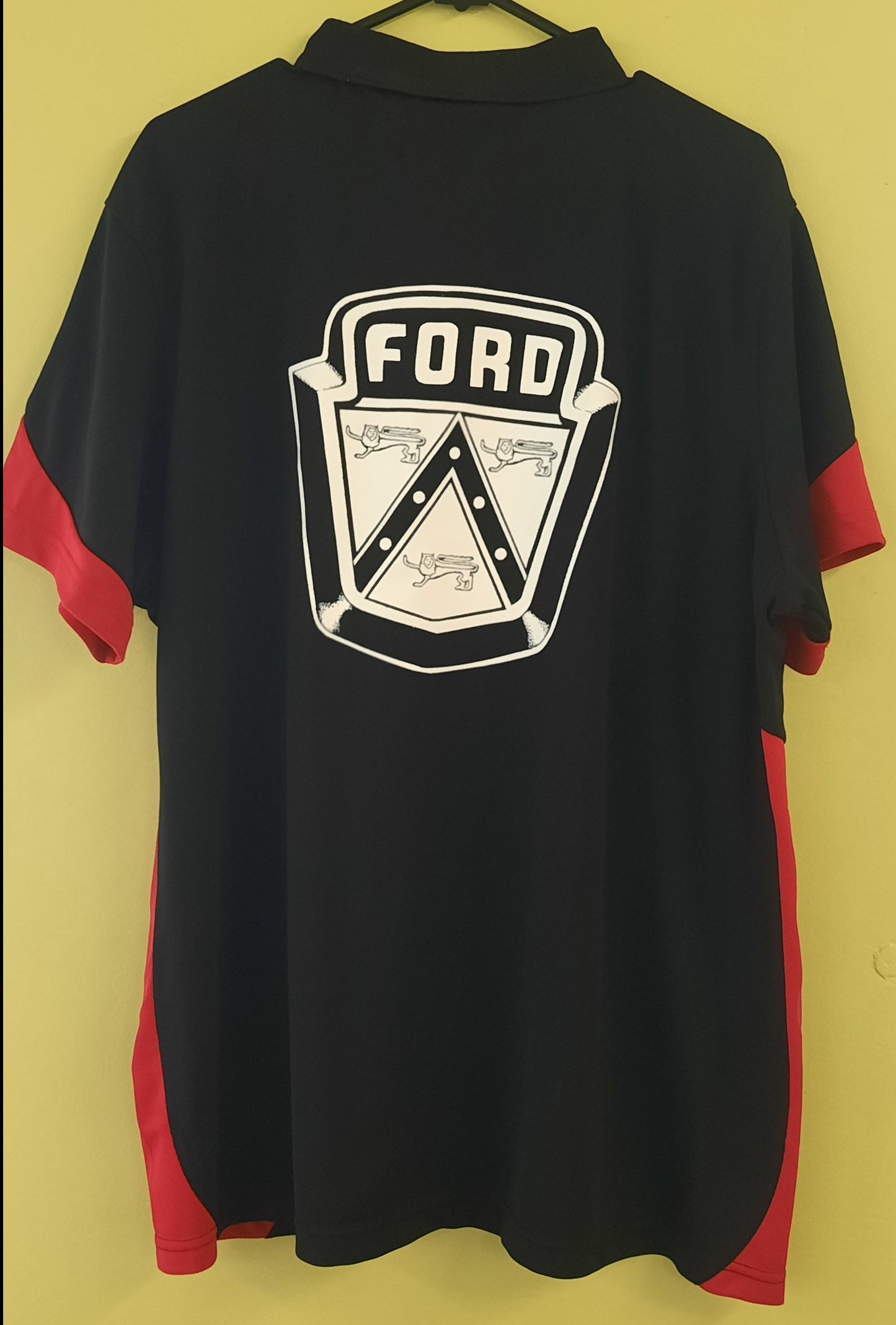 Ford Crest Polo Shirt - Black/Red (breathable)