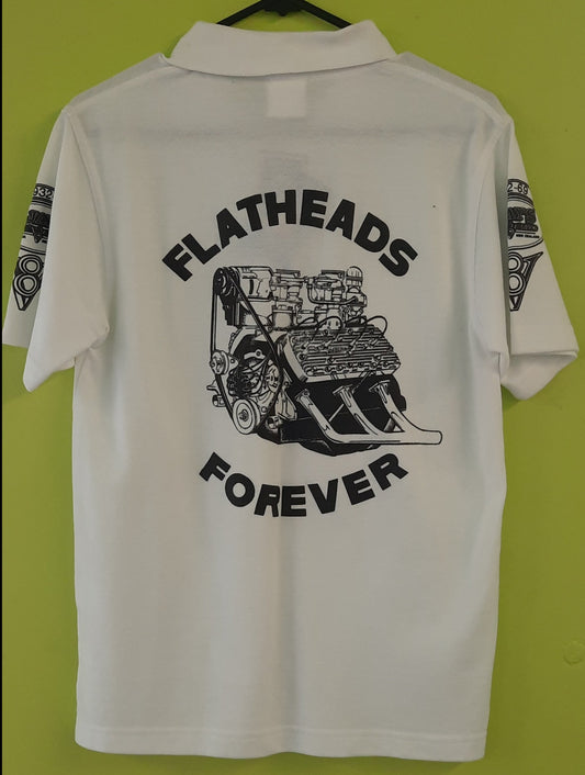 Flatheads Forever Polo Shirt - White