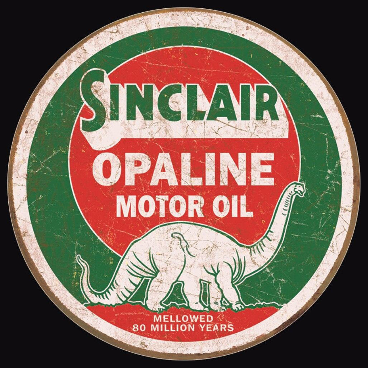 Sinclar Opaline Motor Oil Round Aluminium Sign