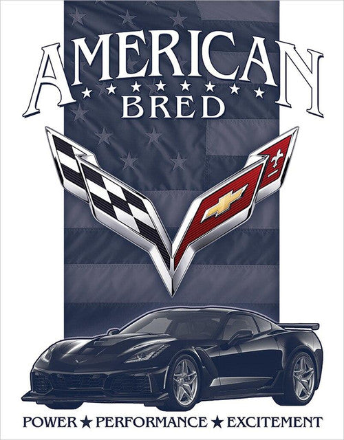 Chevrolet Corvette American Bred Rectangle Tin Sign