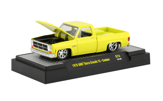 Release S74 - 1976 GMC Sierra Grande 15 Custom (yellow) Die Cast Model