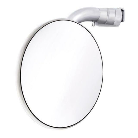 A 4-inch round convex mirror with a stainless steel finish, designed for vehicle use.