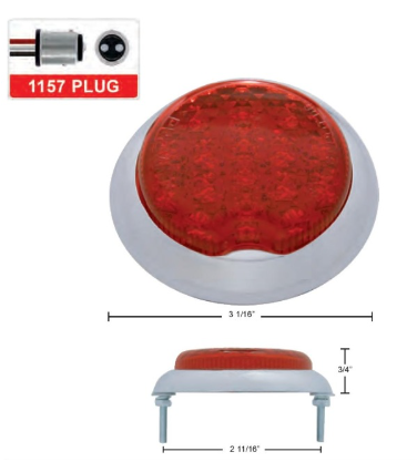 CTL3911LED - Park Light Red LED 1939 Chevy Style