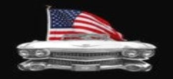 Cadillac with USA Flag