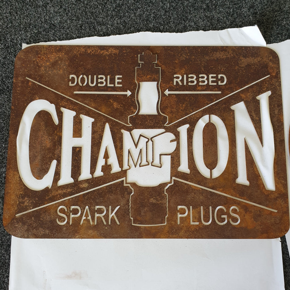 Champion Spark Plugs Sign