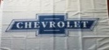 Chevrolet Blue Bowtie on White Flag