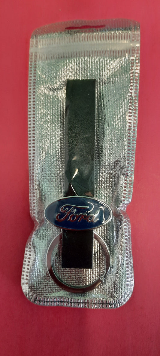 Ford Oval Black Strap Key Ring