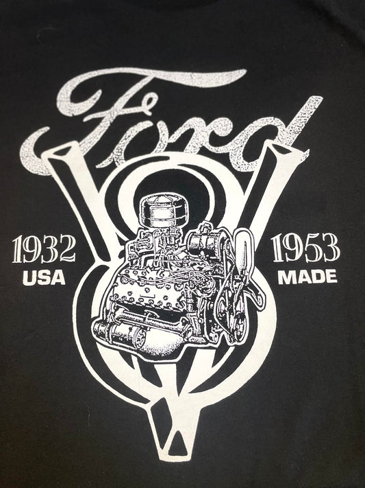 Ford V8 Engine 1932-53 T-Shirt - Black