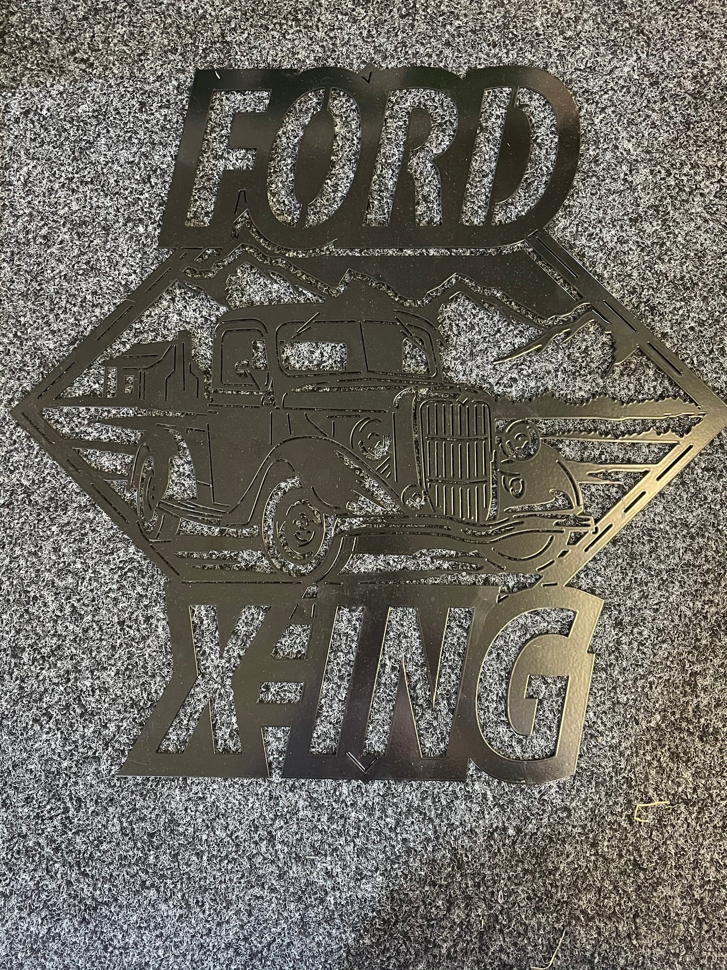 Ford X-ing Laser Cut - Black powder coat
