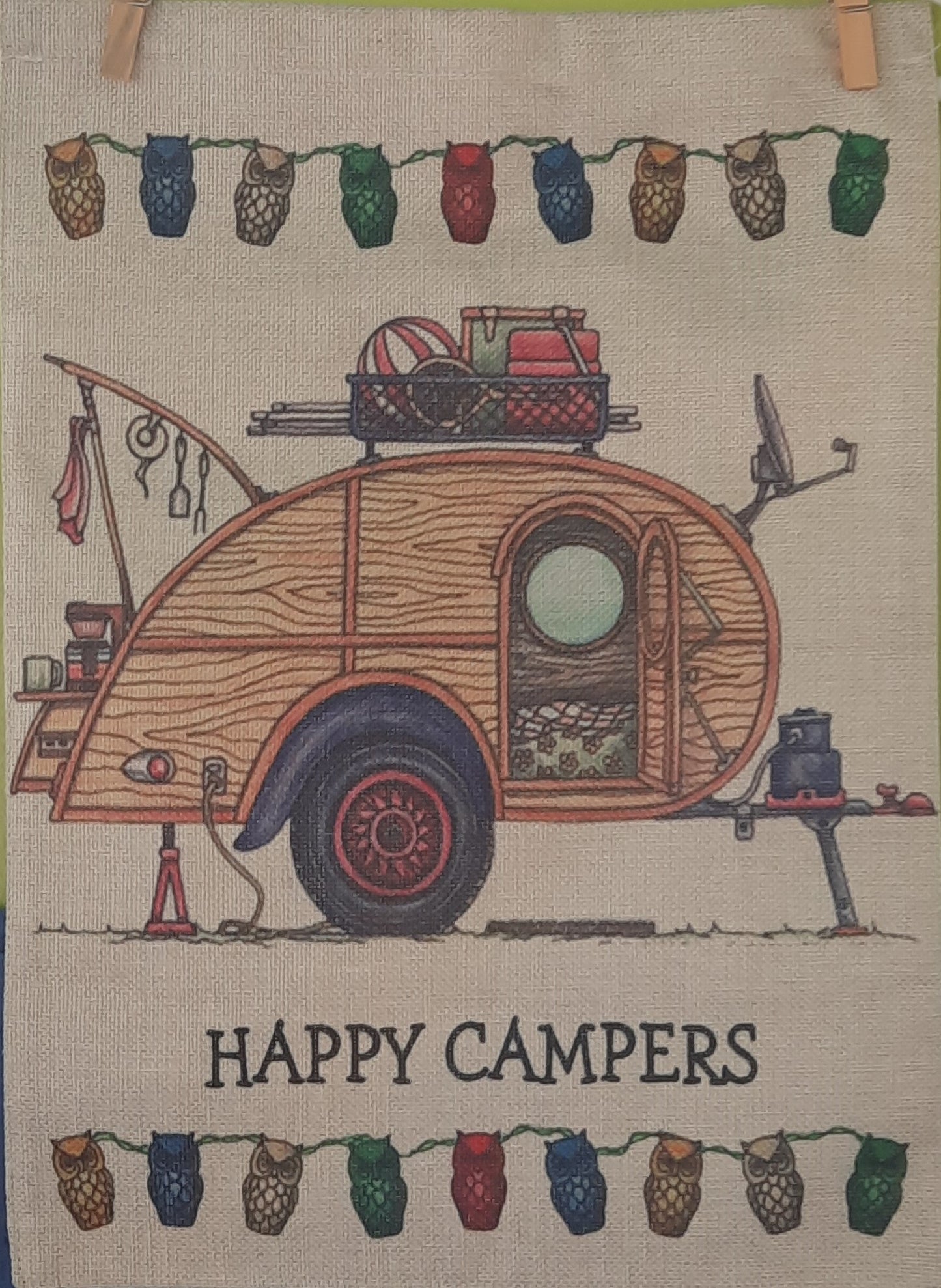 Happy Campers - Teardrop Garden Flag