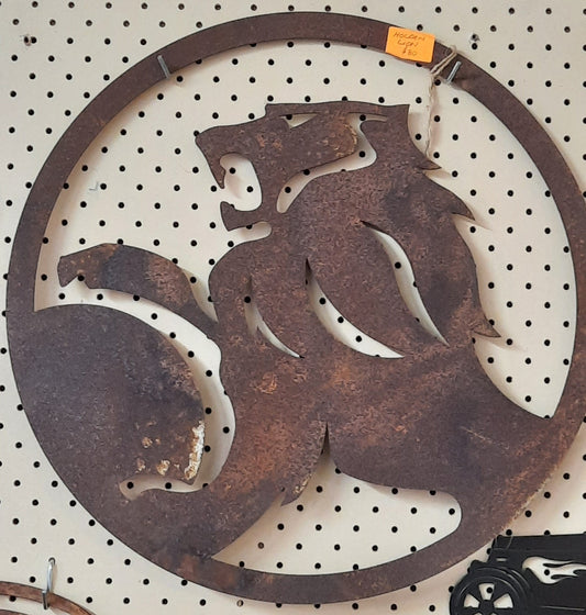 Holden Lion Round Laser Cut - Rust