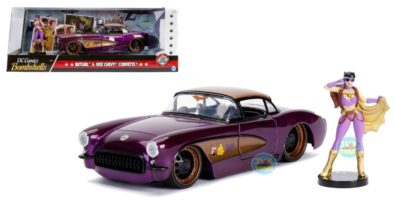 1:24 1957 Chevrolet Corvette with Bat Girl Die Cast Model