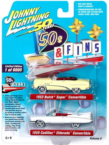 1:64 1953 Buick Super Convertible & 1959 Cadillac Eldorado Convertible Die Cast Model