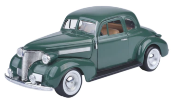 1:24 1939 Chevrolet Coupe Die Cast Model - Green