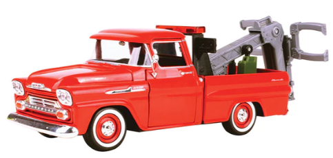 1:24 1958 Chevy Apache Fleetside Tow Truck Pickup Die Cast Model