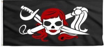 Pirate Lady Skull Flag