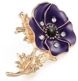 ANZAC Poppy Brooch - Purple