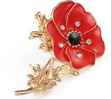 ANZAC Poppy Brooch - Red (2 sizes)