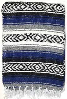 Blue/Grey Heavy Duty Mexican Blanket