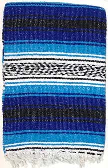 Blue/Turquoise Heavy Duty Mexican Falsa Blanket