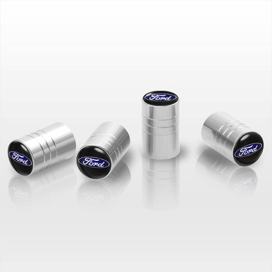 Ford Cylinder Valve Caps - Silver (metal)
