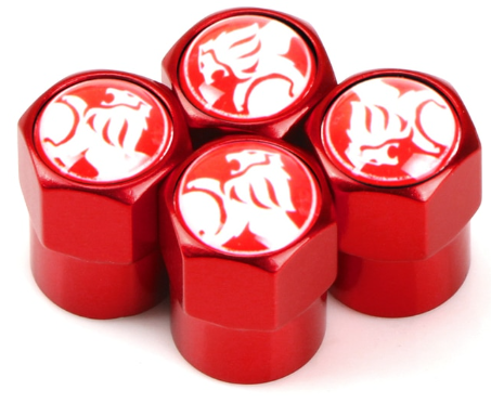 Holden Lion Valve Caps - Red
