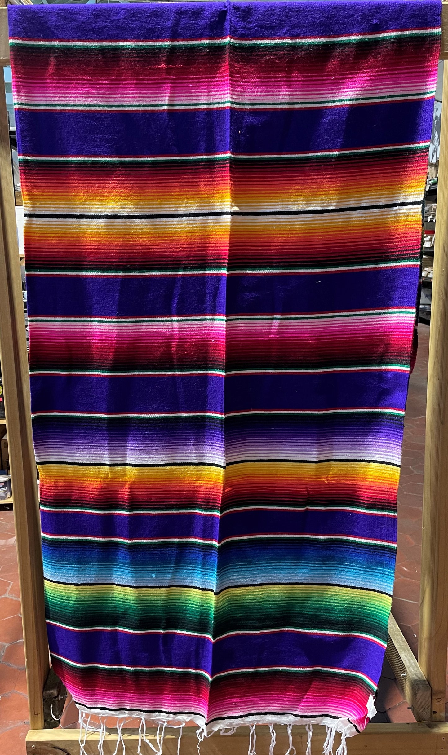 Serape Multi Colour Mexican Blanket - individual bright