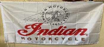 Indian Motorcycle Figure Head White Flag